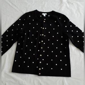 Woman's Long Sleeve Sweater w/Silver polkadots..New
